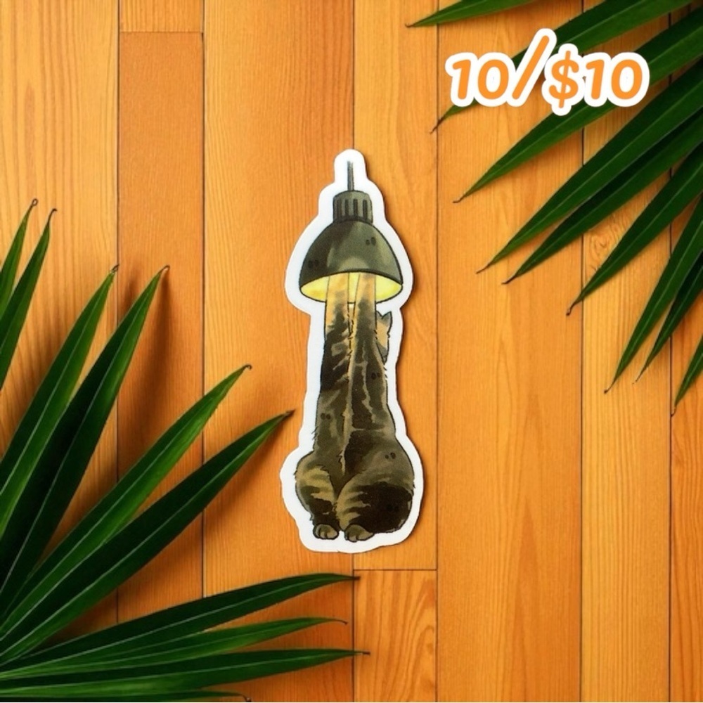 Cat Under Lamp Sticker – 1.5”